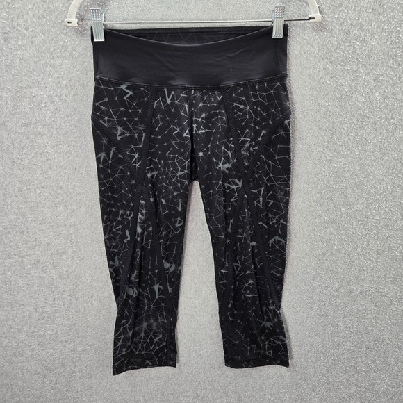 Lululemon Women Activewear Pants 6 Black Pedal Pace Leggings Crop 18 in Inseam - Picture 1 of 10